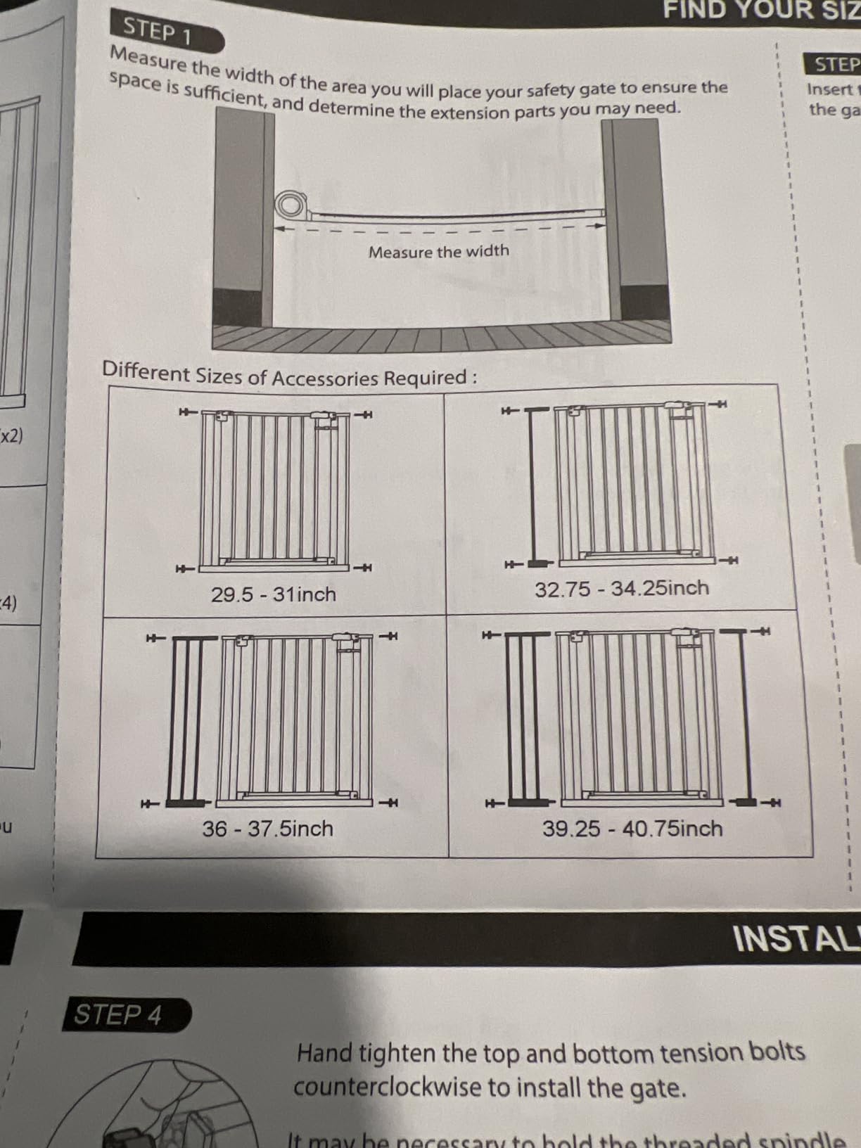 InnoTruth 29.6-44.6 in Wide Baby Gate for Stairs and Doorways, Black customer photo 2