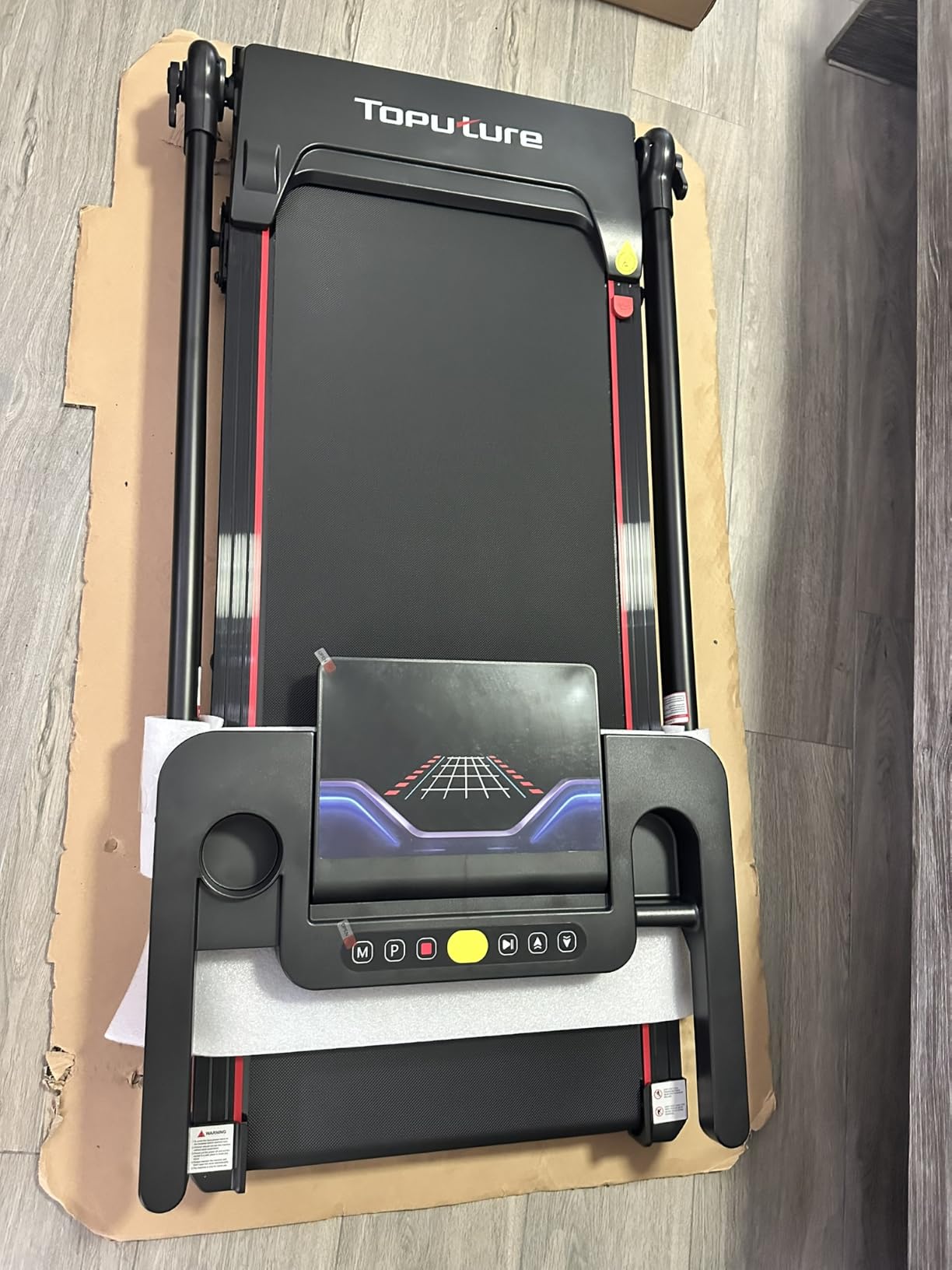 TOPUTURE Walking Pad Treadmill with Adjustable Handle Bar & Incline, Foldable Treadmills for Home Office, Portable Walking Pad with Desk, LED Display, App & Remote Control customer photo 1